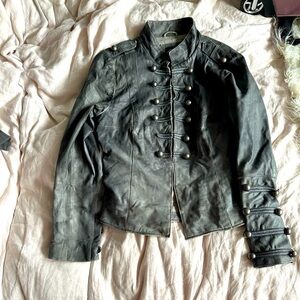 Faded grey leather jacket